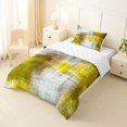 thumbnail image 2 of Castle Fairy Retro Geometric Rectangle Twin Comforter Sets 2pcs,Abstract Gradient Smudge Bedding Set,Olive Yellow White,Reversible,1 Comforter and 1 Pillowcase, 2 of 6