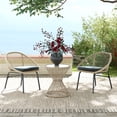 thumbnail image 2 of Outsunny Table Basse d'Extérieur en Osier, Table de Patio d'Extérieur Tambour, Brun Pâle, 2 of 10