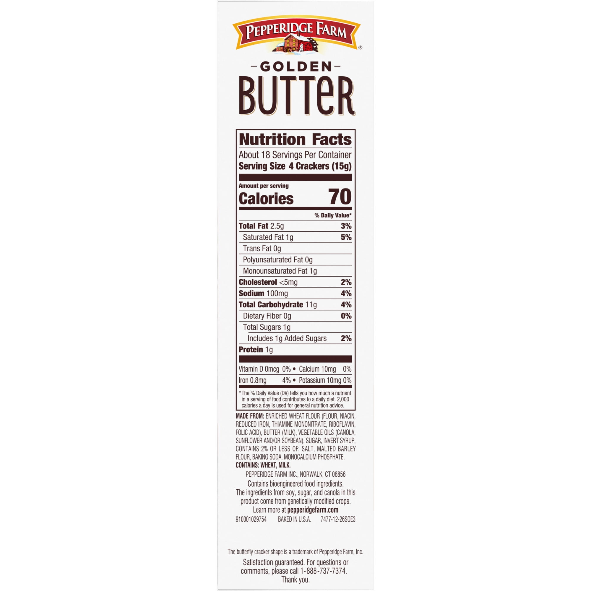 Pepperidge Farm Golden Butter Crackers, 9.75 oz Box