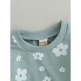 thumbnail image 5 of Cenuakty Infant Baby Girl 2Pcs Fall Clothes Set Flower Print Long Sleeve Crewneck Tops Elastic Waist Pants Outfit, 5 of 8