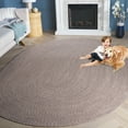 thumbnail image 3 of SAFAVIEH Braided Harmon Geometric Cotton Reversible Area Rug, Ivory/Beige, 4' x 6' Oval, 3 of 11