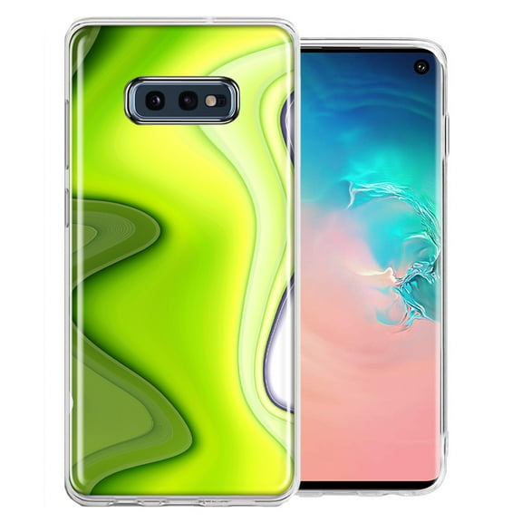MUNDAZE For Samsung Galaxy S10e Green White Abstract Design Double Layer Phone Case Cover