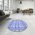 thumbnail image 4 of Ahgly Company Machine Washable Indoor Rectangle Transitional Light Slate Blue Area Rugs, 3' x 5', 4 of 7