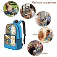 thumbnail image 5 of ZIATUBLES Clear Backpack, Heavy Duty Fabric & PVC Transparent Bookbag with Construction Vehicles Print, Large Capacity See Through Backpack for School College Work Travel Security, 5 of 7