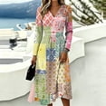 thumbnail image 5 of Long Sleeve Midi Dresses for Women V Neck Vintage Long Sleeve Work Casual Dress Elegant Holiday Party Dresses, 5 of 5