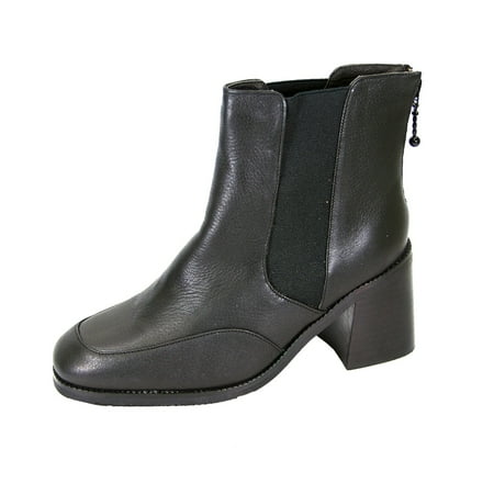 

PEERAGE Cheyenne Women s Wide Width Leather Dress Ankle Boots BLACK 9