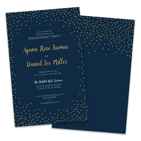 Personalized Navy Twinkle Engagement Party
