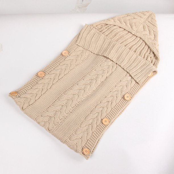 Saco de dormir de lana de punto para bebé de otoño e invierno, saco de dormir con botones, manta para fotografía, carrito de dormir, saco de dormir para fotografía de pañales