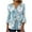 Sky Blue, variant on DDAPJ pyju Tops to Hide Belly for Women 3/4 Ruffled Sleeve Tunic Blouse Loose Casual Floral Printed Henley Shirts 2025 Multicolor M