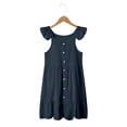 thumbnail image 2 of Ketyyh-chn99 Robe d'Été pour Filles Robe d'Été Sans Manches à Volants Décontractée pour Bébé Fille Taille 5-6 Ans, Marine, 2 of 4