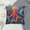 thumbnail image 2 of JEUXUS  Square Throw Pillow Covers Cartoon Funny Colorful Octopus Tentacle Pattern Pillow Cases Decorative for Home Bedroom Sofa Pillowcases Standard Size, 2 of 5