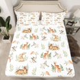 thumbnail image 2 of Manfei Wildlife Animal Deer Queen Sheet Sets,Rustic Flowers Flat Sheet,Cute Rabbit Birds Queen Fitted Sheet For Boys,Ultra Soft Home Decor,4 Pieces, 2 of 7