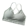 thumbnail image 4 of UoCefik Padded Bralettes for Women Pack of 3, Sports Bras with Spaghetti Strap, V Neck Cami Bra for Sleeping Gray Medium, 4 of 5