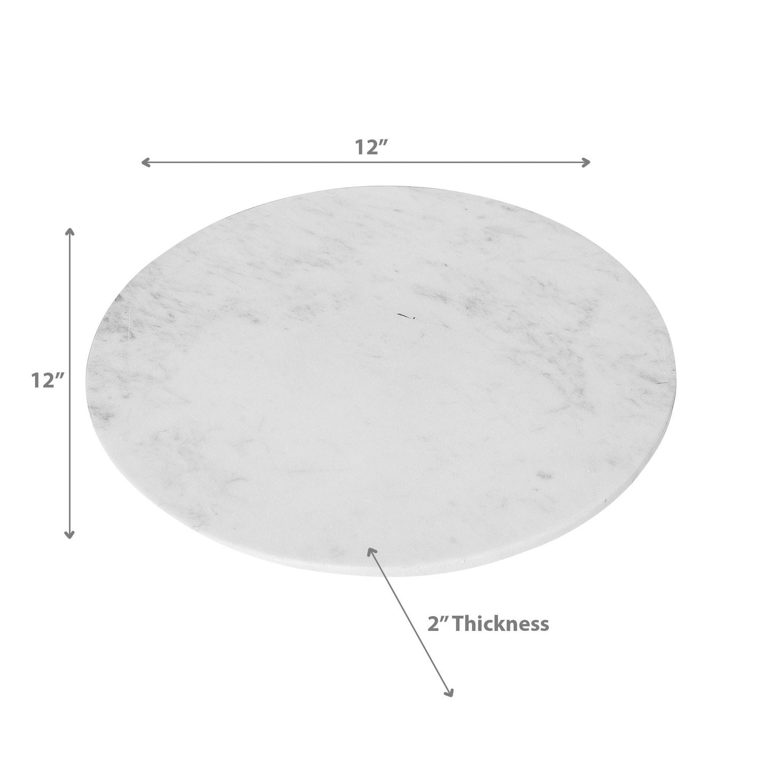 12" Marble Lazy Susan White
