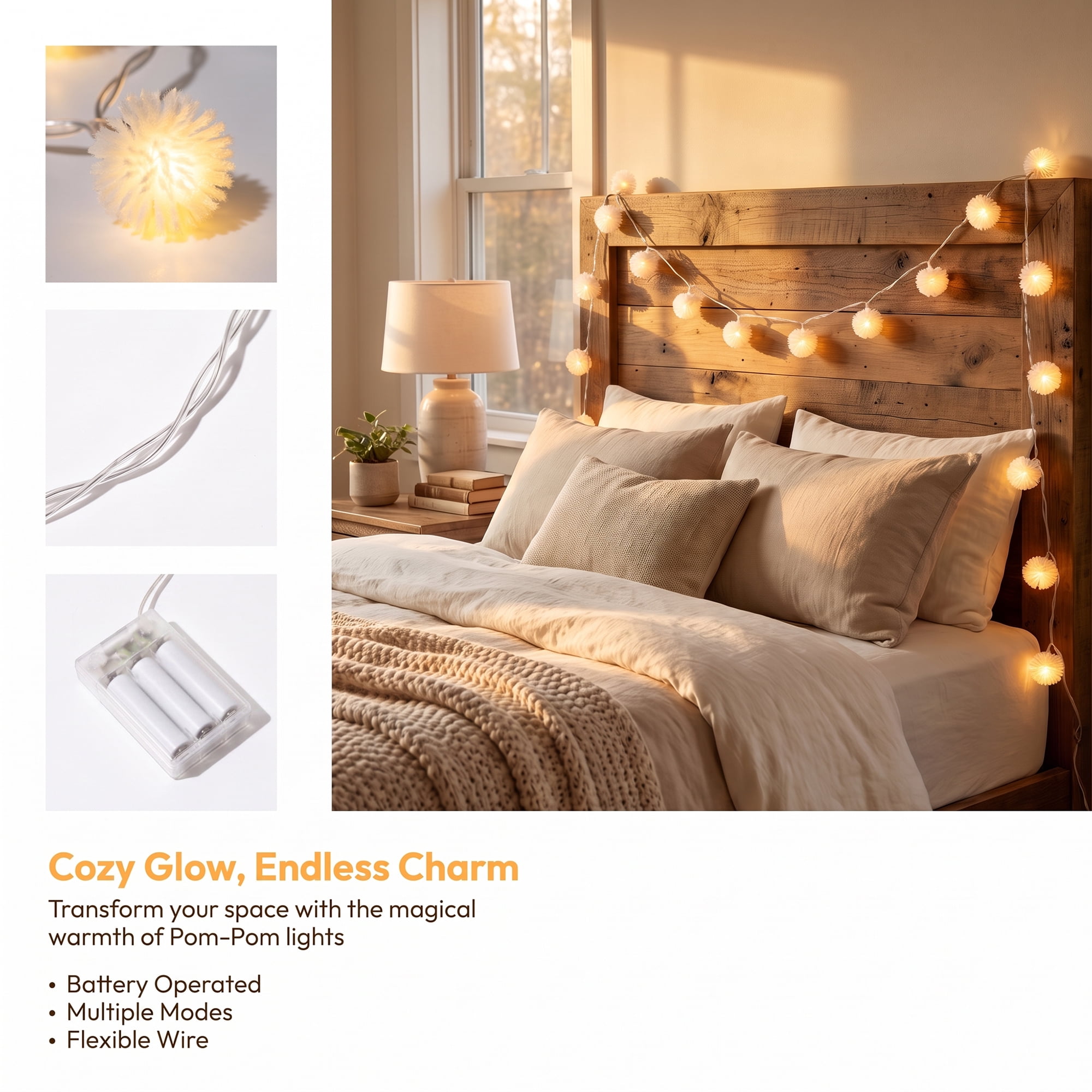 Unique Bargains Lights for Cozy Modern Fairy Lamps 9.8 ft Battery Operated Twinkle Lights