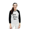 thumbnail image 2 of Thread Tank Be Brave Be You Unisex 3/4 Sleeves Baseball Raglan White Black Small, 2 of 4