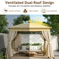 thumbnail image 6 of 10x10Ft Outdoor Gazebo Tent, Double Roof Canopy with Mosquito Netting and Dual Sided Zippers for Backyard, Garden, Lawn and Deck, Beige, 6 of 9