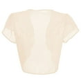 thumbnail image 5 of Hueihxs Women Fashion Solid Short Sleeve Cropped Open Front Chiffon Cardigan, 5 of 5