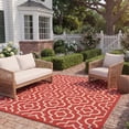 thumbnail image 3 of Safavieh Courtyard Lavern Geometric Indoor/Outdoor Area Rug, Red/Bone, 7'10" x 7'10" Square, 3 of 10