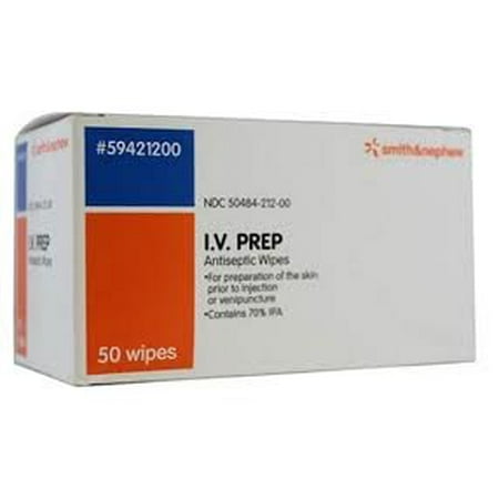 Box Alcohol - Antiseptic Wipe IV PREP Isopropyl Alcohol 70% Individual Packet Box of 50 4 Pack