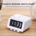 thumbnail image 3 of Reloj Despertador Multifuncional De Radio De Escritorio Inteligente Con Carga Usb De Temperatura Digital Guardurnaity HA024878-02, 3 of 5