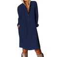 thumbnail image 2 of XVJRHAK Summer Dresses for Women 2024 Women's Autumn New Printed Long-Sleeved Casual Low-Cut Sexy Dress Club Dresses for Women (Navy Blue,L), 2 of 6