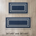 thumbnail image 4 of Washable Skid-Resistant Runner Rug, Border, Denim Twist and Light Grey, 26" x 45" and 26" x 60" 2-Piece Set, 4 of 9