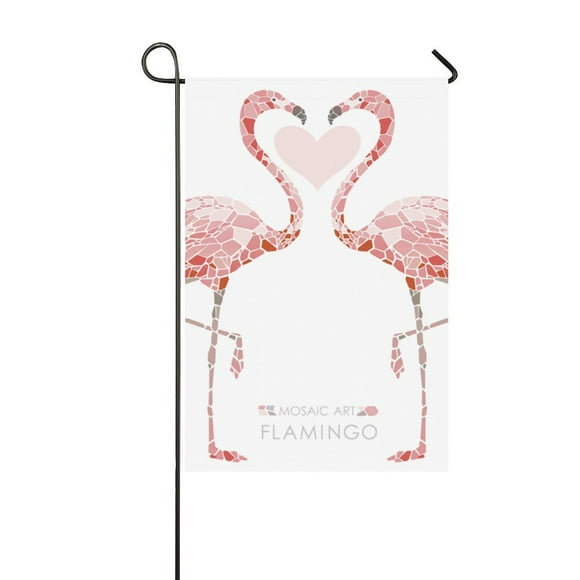YUSDECOR Pink Flamingos Garden Flag Outdoor Flag 12x18 inch