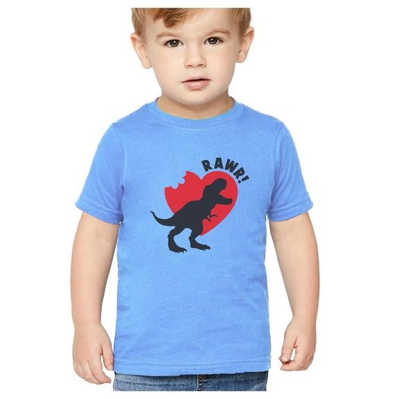 Tstars Boys Unisex Valentine's Day Rawr Dinosaur Kids T Shirt