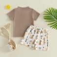 thumbnail image 6 of Nwiuh Toddler Baby Boy Outfits Safari Wild Animal Print Clothes Short Sleeve Shirts Top Shorts 2pcs Clothing Set Summer (Khaki, 6-12 Months), 6 of 9