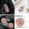 thumbnail image 7 of XYZCANDO Rose Print Seat Belt Cover Car Cushion Cover Steering Wheel Cover Armrest Cover Car Coasters Trash Can Lipstick Cover Handbrake Cover Fender Cover Keychain SUV Interior Decor, 7 of 7