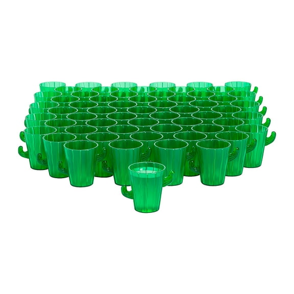 Fun Express Cactus Plastic Shot Glasses Green Bulk 60 Ct