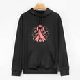 thumbnail image 2 of COMIO Pink Ribbon Thrasher Hoodie Women's Loose Fit Soft Pullover Hooded Sweatshirt with Pocket Support Ribbon Shirt Black, 2 of 4
