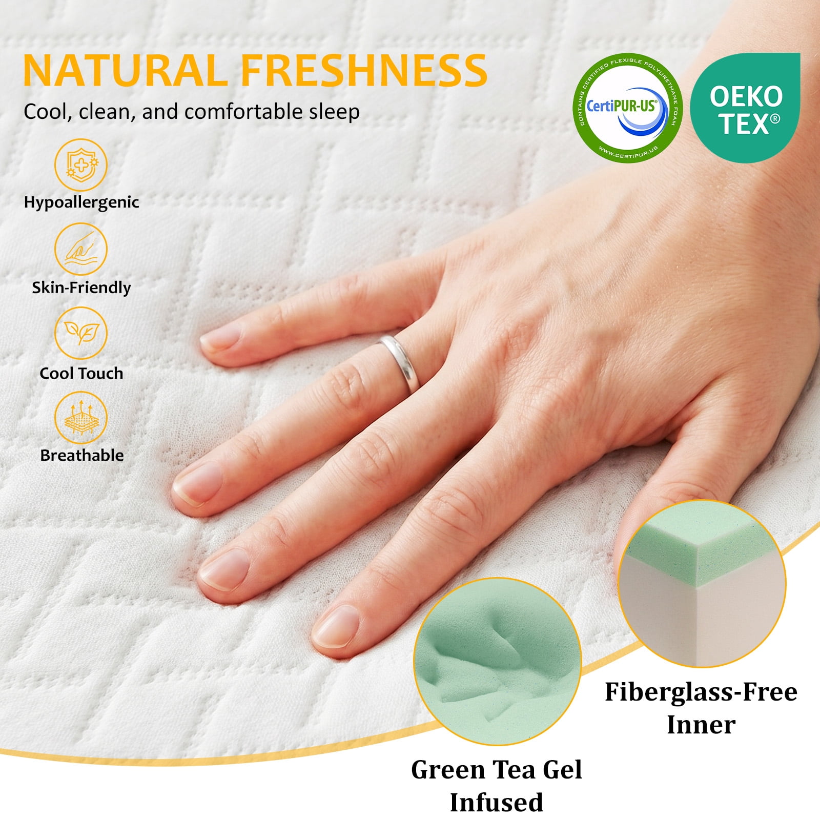 Mattress King 12 inches, Memory Foam Mattress Bed in a Box Medium Firm for Pressure Relief