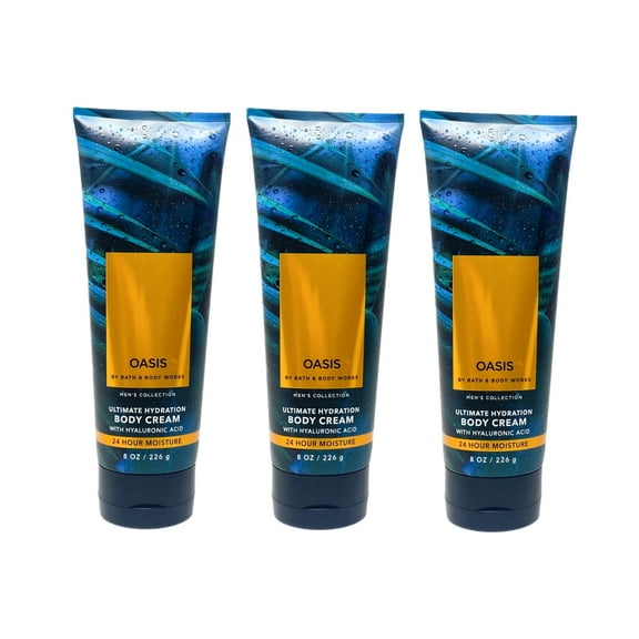 Bath & Body Works Men's Collection OASIS 3-Piece Ultimate Hydration Body Cream Set, Coconut and Lavender