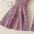 thumbnail image 3 of shoper Toddler Girls Ruffle Fish Scale Printed Flare Pants Bell Bottoms Beach Wear Pink, 3 of 7