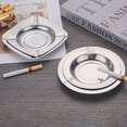 thumbnail image 2 of 2 piezas de cenicero de cigarros de cenicero cuadrado de acero inoxidable bandeja de cenizas de cigarrillos, 2 of 6