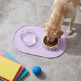 thumbnail image 5 of Oval Pet Feeding Mat, Waterproof Raised Edge Bowl Placemat, Non Slip Spill Proof Food and Water Tray for Dogs and Cats, Washable Floor Protector, 5 of 6