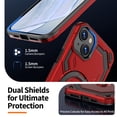 thumbnail image 6 of Allytechgroup Slim Case for iPhone 15 with Stand, Compatible with Magsafe Built-in  Kickstand Rugged Heavy Duty Durable Cover Case Shockproof Magnetic Protective for Women Men, Red, 6 of 7