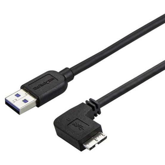 StarTech.com 0.5m 20in Slim Micro USB 3.0 Cable - M/M - USB 3.0 A to Right-Angle Micro USB - USB 3.1 Gen 1 (5 Gbps)