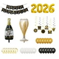 thumbnail image 2 of New Year Party Supplies New Year's Eve Black Party Decoration Set 37 Pieces A, 2 of 4