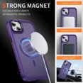 thumbnail image 2 of Dteck Magnetic Case for iPhone 14 & iPhone 13 6.1 Inch Compatible with MagSafe & Magnetic Car Phone Mount, Slim Translucent Matte Shockproof with Anti-Fingerprint Phone Case,Purple, 2 of 8
