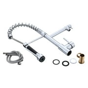 Chrome Plated Kitchen Swivel Spout Single Handle Faucet Pull Down Spray Mixer