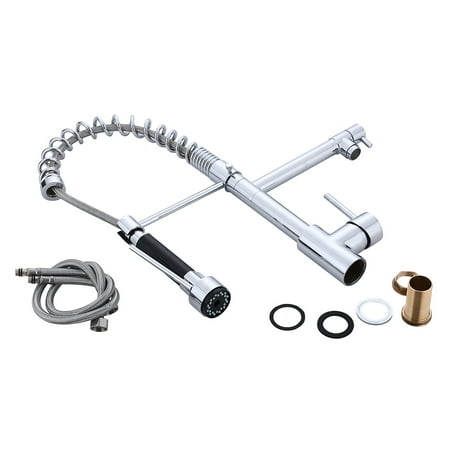 Chrome Plated Kitchen Swivel Spout Single Handle Faucet Pull Down Spray Mixer