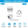 thumbnail image 2 of Uxcell M3x0.5 Pitch 304 Stainless Steel Hex Coupling Nuts, 4 Pcs 6mm / 0.24" Length Coarse Fully Threaded Rod Coupling Nut Studding Connector Fasteners, Silver Tone, 2 of 7