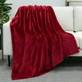 thumbnail image 5 of PAVILIA Maroon Red Throw Blanket for Couch, Twin Bed, Soft Fleece Throws for Sofa Chair, Fuzzy Waffle Textured Blanket, Cozy Warm Lightweight All Season Blanket Throw, 60x80, 5 of 9
