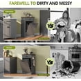 thumbnail image 6 of Tilt Out Trash Can Cabinet, 10 Gallon Fluted Laundry Hamper Cabinet with Drawers, Freestanding Wooden Hidden Garbage Can Cabinets for Kitchen, Living Room, Without Trash Bin or Laundry Hamper, Grey, 6 of 14
