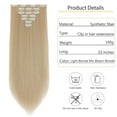 thumbnail image 2 of Qlenkay Clip in Hair Extensions Synthetic Hair 7 pcs Double Weft Long Wavy Straight Hair Extension for Women, 2 of 9