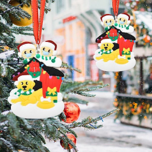 Christmas Tree Hanging Ornaments Family With Pets Ornament Christmas