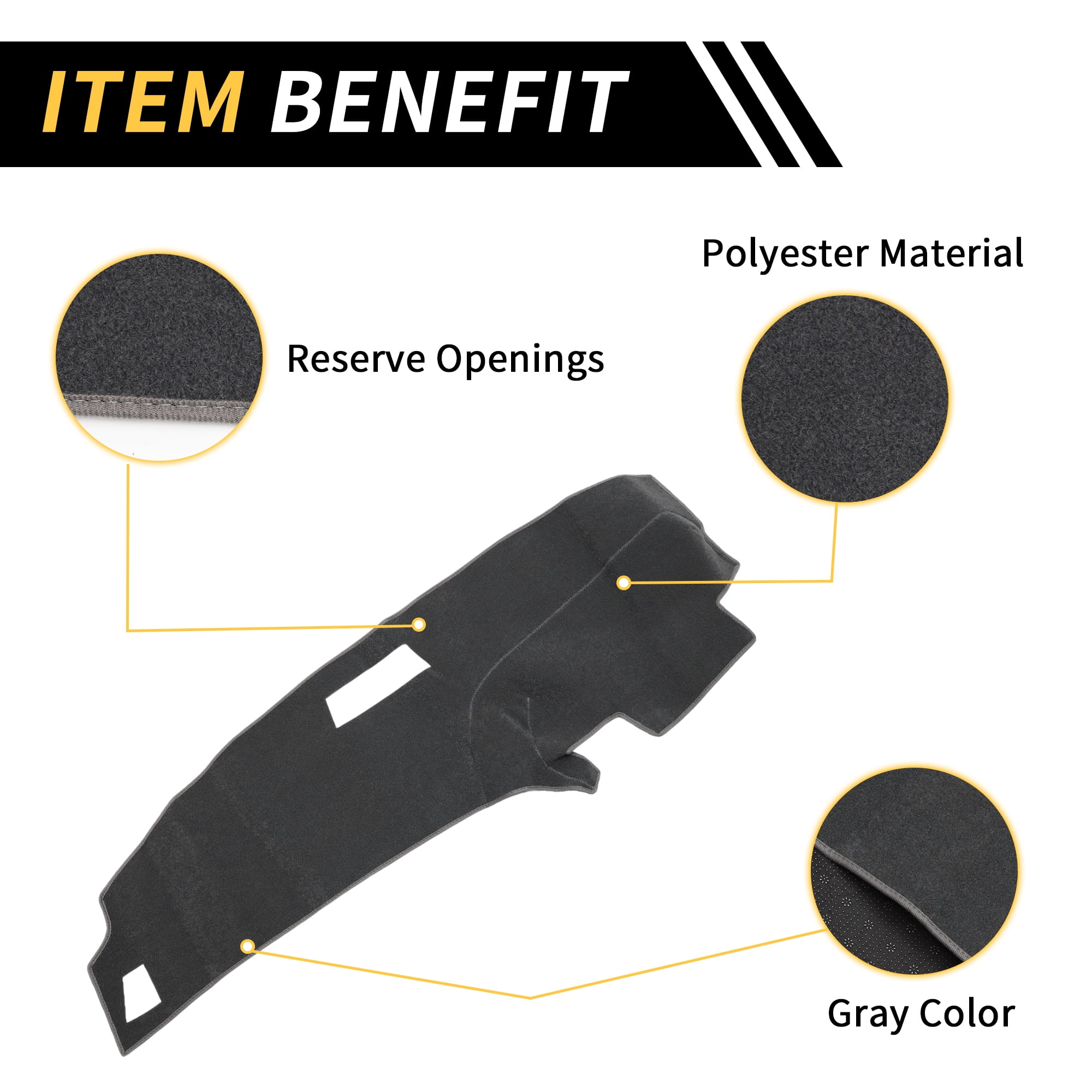 Unique Bargains Non-Slip Dashboard Cover for Ford for Ranger 1989-1994 Gray